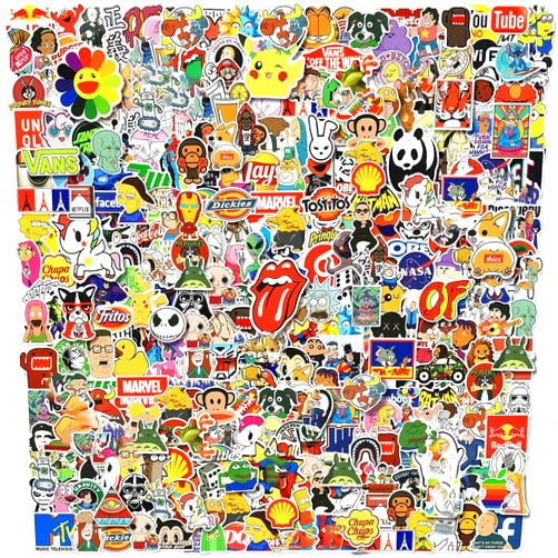 Generic 300pcs Cool Stickers for Adults, Brand Stickers for Water Bottles, Waterproof Vinyl Stickers Pack for Laptop, Skateboard, Luggage