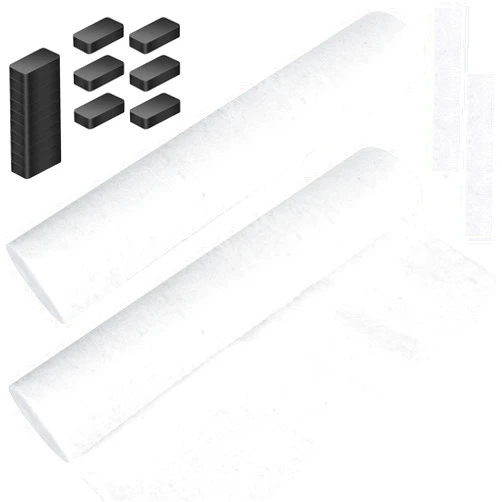 Akamino 2 Rolls Range Hood Filters, Nonwoven Fabric Range Hood replacement filter with Magnetic block and Oil Proof Sticker, Anti Oil Filter Membrane for Kitchen（10m, White)