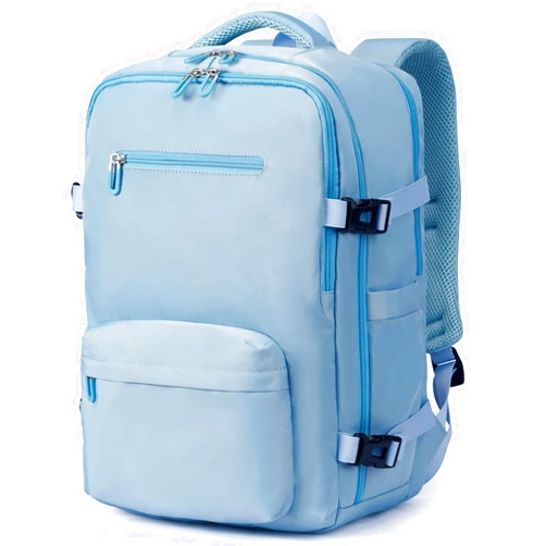 SHRRADOO Travel Laptops Backpack for Women Men, Casual Work Bag 17inch Backpack Airline Approved Backpack for Hiking Business (Light Blue)