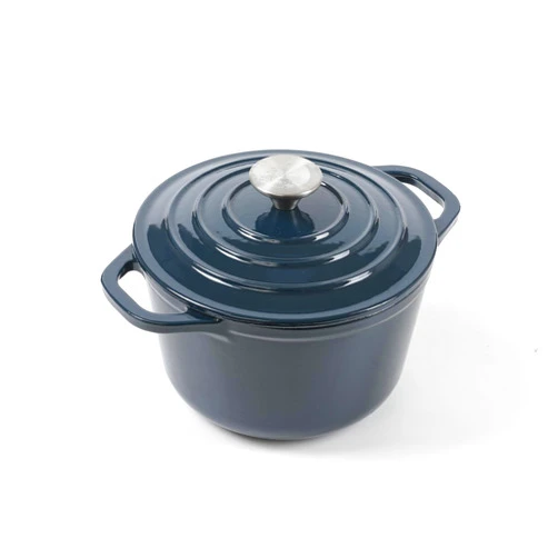 HAWOK Enameled Cast Iron Mini Dutch Oven 1.5-Quart Navy blue…