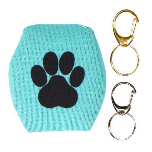 SilenTags Dapper Dog Dog Tag Silencer with Gold and Silver Kwik Clips and Gold and Silver Tag Rings (Teal with Black Paw)