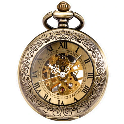 ManChDa Mechanical Pocket Watch for Men Vintage Pocket Watch with Chain Skeleton Pocket Watches