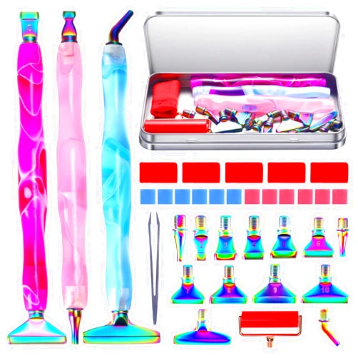 Tanoshimi Diamond Art Accessories Tools Kits for DIY, 5D Diamond Art Pen Screw Thread Tips, 35Pcs Diamond Art Painting Metal Tips for DIY Art&Craft, Diamond Art Painting Tools with 12 Clay, Colorful
