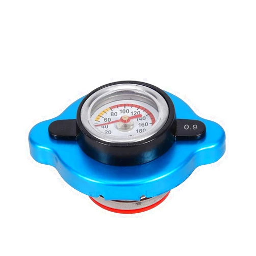 Keenso High Pressure Radiator Cap with Temperature Gauge,Universal Medium Head Thermostatic Water Cover Pressure Temperature Gauge