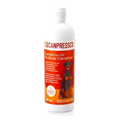 Canpressco Camelina Oil 500 ml Bottle | Omega 3 Oil Supplement for Equine, Canine and Feline Joint, Coat and Skin Health