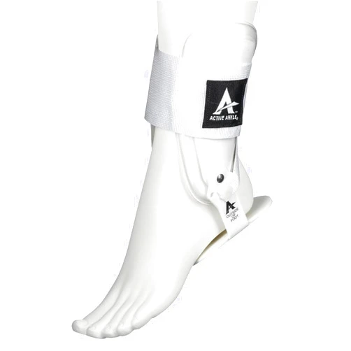 Cramer Active Ankle T2 Ankle Brace, Rigid Ankle Stabilizer for Protection & Sprain Support for Volleyball, Cheerleading, Ankle Compression Braces for Men & Women, White, Small