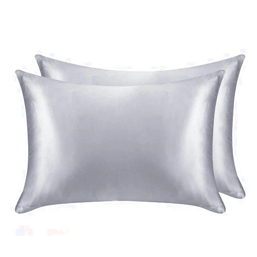 Juwenin Home Juwenin bedding,Luxury Satin Pillowcase with Zipper (Silky Satin Pillow Case for Hair) set of 2 (Silver, Standard(20''x26''))