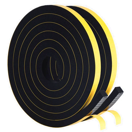JONSUNG Weather Stripping Tape, Door Draught Excluder Seal Strip for Doors and Windows, Soundproofing Self Adhesive Foam Insulation Seal Strip, 1/2