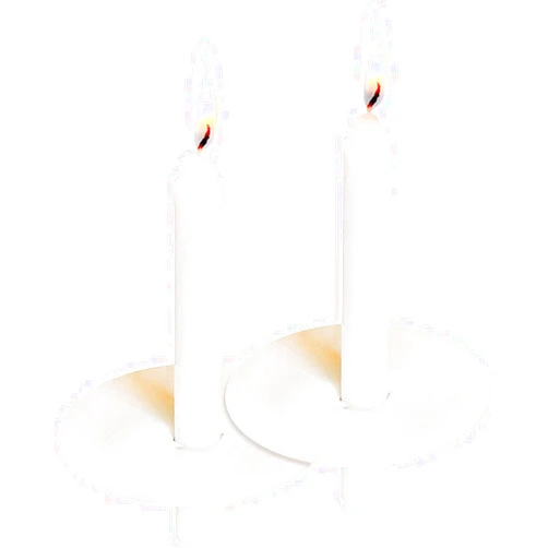 YAAH 200 Church Candles with Drip Protectors for Devotional Candlelight Vigil Service, Box of 200 Candles, Unscented White 5'' H X 1/2'' D