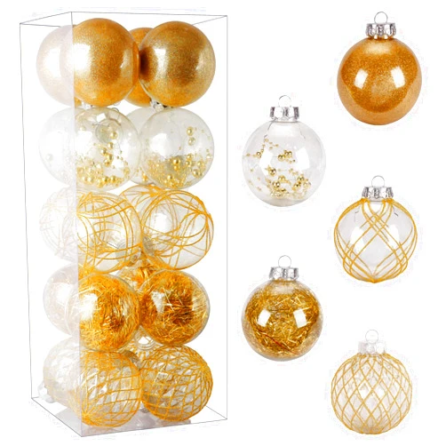 BSTDECOR Christmas Ball Ornaments Set, 20ct Large Clear Shatterproof 80mm/3.15