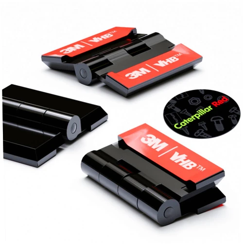 Caterpillar Red 10 x Black Acrylic Hinges, No glue required, Self Adhesive, Black Plastic Acrylic 32mm -10 Pack-, (1 17/64 in)