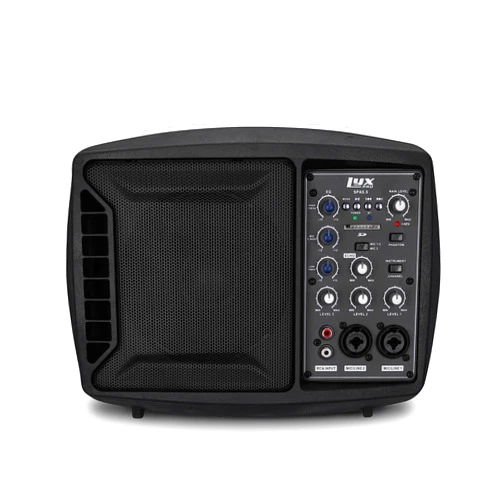 LyxPro SPA-5.5 Small PA Speaker Monitor Class-D Amplifier 3 Channel Mixer 3 Band EQ, Powerful Compact Active Speaker System amp with Mixer 48V Phantom Power