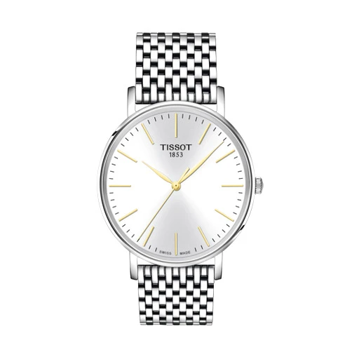 Tissot Unisex Everytime 40mm 316L Stainless Steel case Quartz Watches, Grey, Stainless Steel, 20 (T1434101101101)