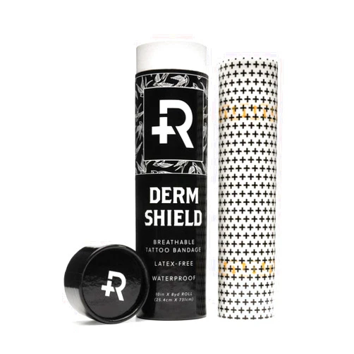 By Recovery Aftercare Recovery Aftercare Derm Shield Tattoo Aftercare Bandage Roll - Transparent, Waterproof Adhesive Bandages - 10 Inches x 8 Yards