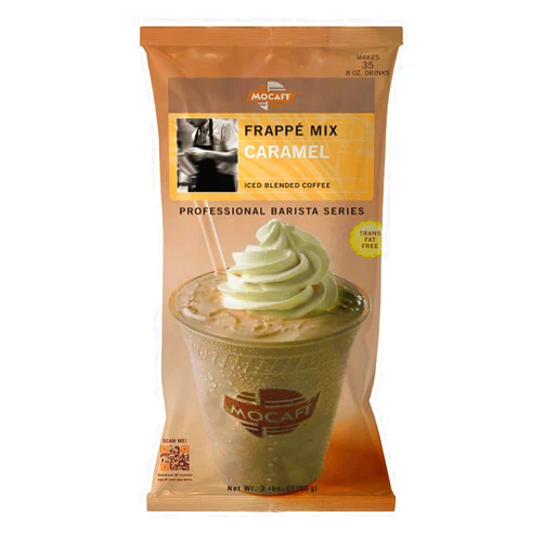 MOCAFÉ MOCAFE Frappe Caramel Ice Blended Coffee, 3-Pound Bag Instant Frappe Mix, Coffee House Style Blended Drink Used in Coffee Shops