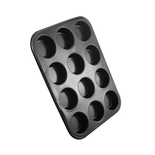 GpahrrDnij Pan 12 Saf Non Cup Cupcake Baking Dishwasher Stick Microwave Steel Cake Mould Stainless Steel Cake Pan 9x13 (Black, One Size)