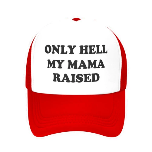 Diputer Only Hell My-Mama Raised-Funny Hats-Humor Gag Gift Joke-Adults Vintage Baseball Caps Party Hats