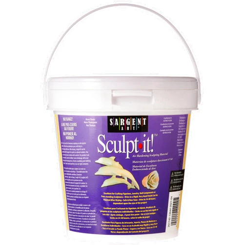 Sargent Art 2-Pound White Sculpt-It Resealable Tub, Non-Toxic, Little or No Shrinkage, Air Dry, Easy Storage