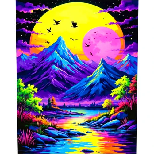 Arttoplus Mountain Paint by Numbers Kit for Adults Beginner-Night Landscape Adult Paint by Number Kits on Canvas, DIY Acrylic Oil Painting by Numbers for Adults for Gift Home Wall Decor(16x20inch)