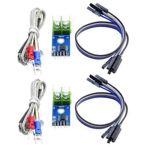 Aideepen 2PCS MAX6675 Module+K Type Thermocouple Temperature Sensor Set M6 Screw with Free Cable DC3~5V