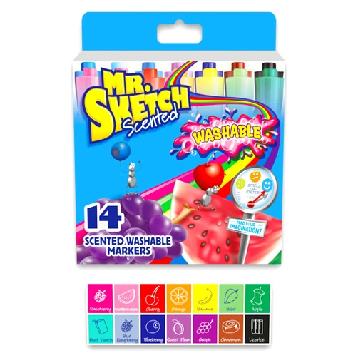 Mr. Sketch® Scented Markers, Chisel Point, Assorted, Pack Of 14
