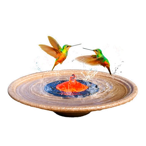 QUACKUPS Solar Bubbler Fountain for Hummingbirds, Small Birds, Bird Bath Fountain, Red Dome to Attract Hummingbirds for Garden, Yard, Patio, Outdoors…
