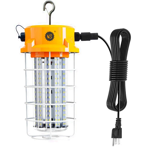 NS 15000LM Alternative to 400W HID/HPS 14.76FT Power Cord with US Plug 100W LED Work Light 5000K Temporary Lights Linkable Hanging Work Lights with Outlet & Hook for Outdoor Indoor