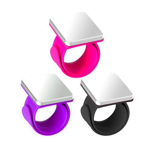 Hilltian 3 PCS Magnetic Pin Cushion Wrist, Magnetic Sewing Pincushion, Magnetic Pin Holder Wristband for Sewing Braiding, Black, Rose Red, Purple