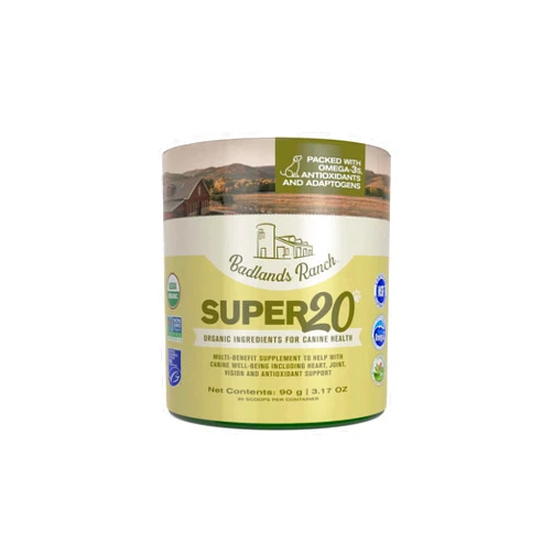 BADLANDS RANCH Super20 Canine Supplement Organic Ingredients Multi-Benefit Supplement, Ashwagandha, Help w/Canine Well-Being, Heart, Joint, Vision, Antioxidant Support by Katherine Heigl (30 scoops)