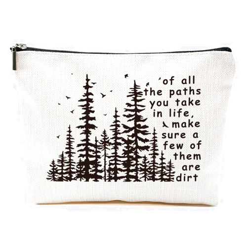 DHKG Hiking Gifts Camping Gifts Forest Inspirational Makeup Bag Cosmetic Bag Zipper Pouch Christmas Thanksgiving Birthday Travel Gifts for Travelers Women Bestie Friend Nature Lover Sister Aunt
