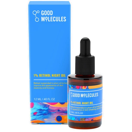 Good Molecules 1% Retinol Night Oil 12ml/0.40oz - Facial Oil With Retinol, Plum and Rosehip Seed Oil - Anti-Aging Hydrating Skincare For Face