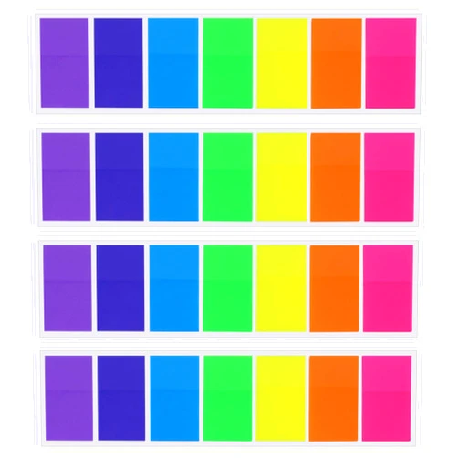 Pangda 560 Sheets Flags Index Tabs Sticky Notes Writable Labels Page Marker Bookmarks Text Highlighter Strips, 25 x 45 mm, 4 Sets, 7 Colors