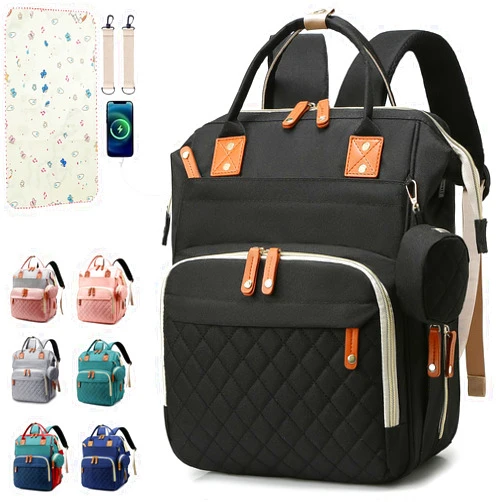 SHITIESHOU Diaper Bag Backpack Baby Bag, Baby Girl Boy Diaper Bag for Dad Mom with Pad, 16 Pockets, Pacifier Case, Large Diaper Bag Unisex for Travel (Black)