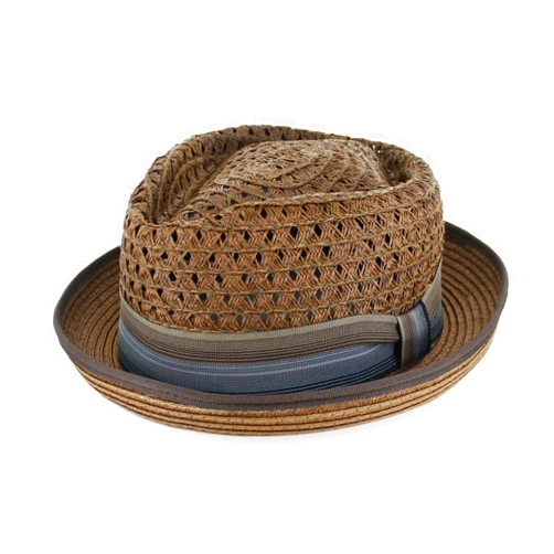 Hats in the Belfry Belfry Men Women Summer Straw Porkpie Vented Trilby Fedora Hat in Blue Tan Black Brown Burgundy