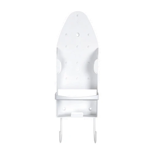 Sophisti-clean Iron Board Laundry Room Organization and Storage with Hooks, White