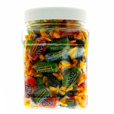 Sweetly You Jolly Rancher 1.25 Pound Individually Wrapped Assorted Fruit Flavored Hard Candies - Original Bulk Jolly Ranchers in 32 FL OZ Gift Ready Reusable Square Jar Jolly Rancher Assorted 1.25 Pound (Pack of 1)