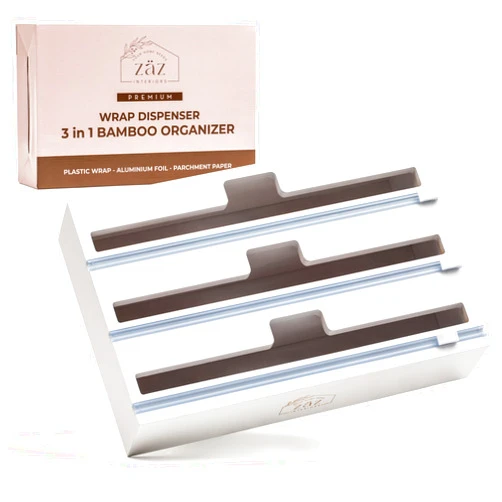 Zåz interiors 3 in 1 Wrap Dispenser Organizer - White