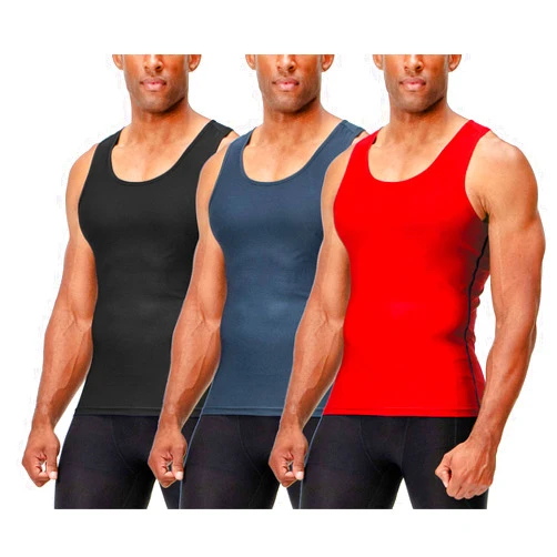 DEVOPS 3 Pack Men's Muscle Dry Fit Compression Tank Top