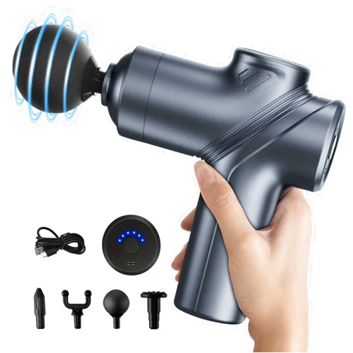 LEERCON Massage Gun Deep Tissue, Silent Brushless Motor and Portable Massage Gun with 4 Interchangeable Heads for Deep Muscle Relief and Relaxation, Relax Gift