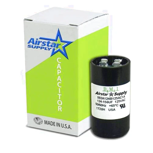 BMI USA Motor Start Capacitor 124-156 uF MFD 110 125 VAC Replaces 11912 11012 PMJ124