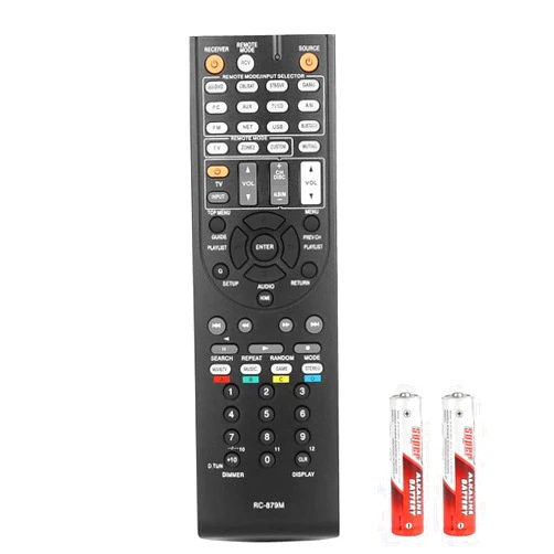 CTRLBETTER RC-879M RC879M Remote Control Compatible with Onkyo AV Receiver HT-R393 HT-R593 TX-SR333 TX-NR535 HTR393 HTR593 TXSR333 TXNR535 Replacement Controller with Batteries