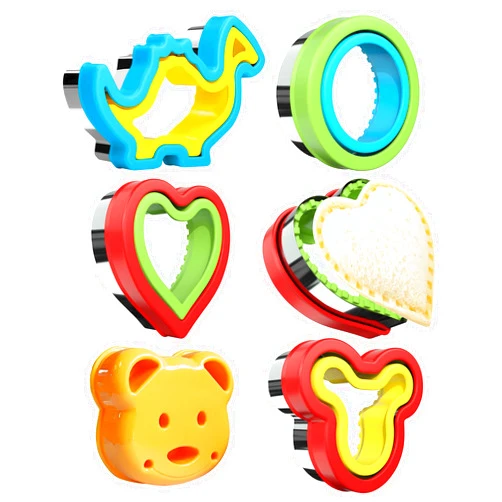 Sliafwh Sandwich Cutter and Sealer for Lunch - 5 PCS Uncrustable Maker for Lunchbox and Bento Box - Cookie Cutters for Boys Girls