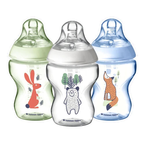 Tommee Tippee Closer to Nature Baby Bottles, Woodland Friends | Breast-Like Nipple, Anti-Colic Valve (9oz, 3 Count)