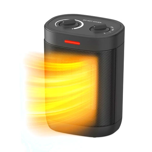 Chikit 1500W Small Space Heater, Electric Heaters for Indoor Use, Portable Space Heater with Adjustable Thermostat, 900W/1500W, Portable heater for Bedroom and Office
