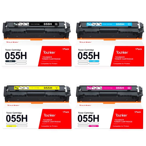 Tounker 055 Toner Cartridges Set Compatible for Canon 055H 055 Toner Cartridge for Color ImageClass MF743cdw MF741cdw MF742Cdw MF746Cdw LBP664Cdw Printer (Black, Cyan, Magenta, Yellow, 4 Pack )