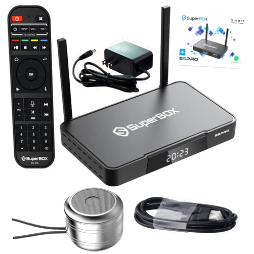 TETATONSHK 2024 Newest Super Saver Box S-5 P ro,4GB RAM+32GB ROM,with Voice Remote,6K HDMI,Wireless Speaker*1,Bluetooth 5.2,2T2R,Dual Band WiFi,Quad-Core,2T2R,2024 Newest Super Stable Box,Perfect for Family
