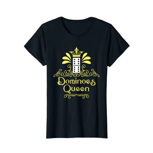 Dominoes Player Shirts Dominoes Queen - Domino Player Dominoes Lover Tile Game T-Shirt