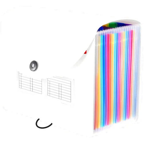 Sooez 24 Pockets Expanding File Folder with Blank Labels, According File Organizer with Expandable Cover, Desktop Accordion Folders Letter A4 Paper Document Storage Organizer, White