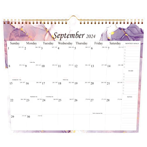 Tuun Fuplan 2024-2025 Wall Calendar - 16 Monthly Wall Calendar 2024 2025 from September 2024 to December 2025, 2024-2025 Calendars with Julian Dates, 11.5'' x 14.5'', Holiday Marked, Premium Paper for Organizing, Watercolor