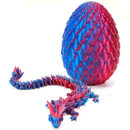 Utuher 3D Printed Dragon Eggs with Dragon Inside, Articulated Crystal Dragon for Home Office Desk Decor, Mystery Fidget Gift for Adults Stress Relief Autism ADHD, Easter Basket Stuffers (Purple)